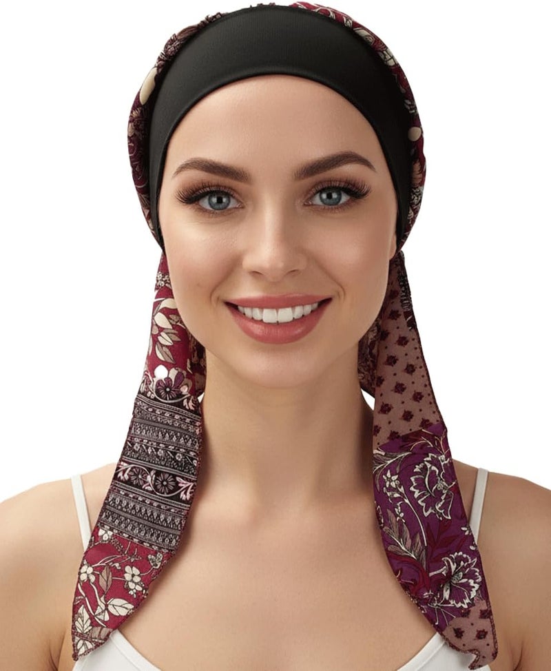 FADACHY Chemo Headwear for Women,Chemo Caps Lightweight for Summer with Head Scarf,Silky Soft Hair Turbans Fashion - Image 1